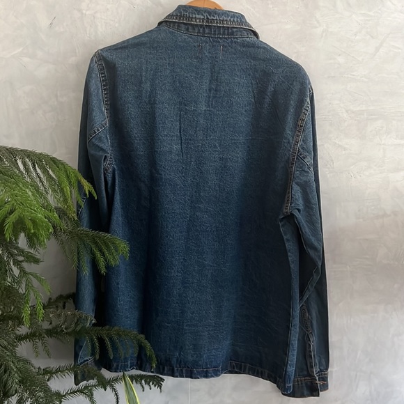 Hudson Jeans Mens Blue Denim Jean Jacket/Long-sleeve Shirt NWT Black Pockets - Picture 6 of 11